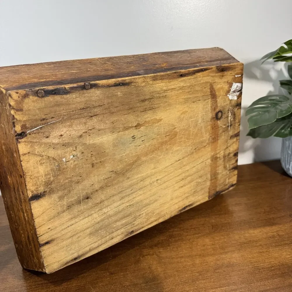 Antique Primitive Wooden Cutlery Tray Carrier Handmade Farmhouse Silverware Box